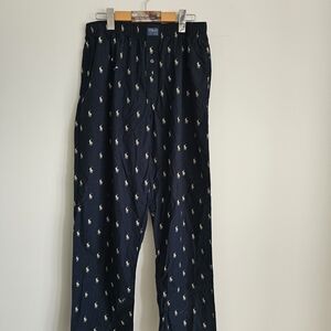 Polo by Ralph Lauren Men's Black Joggers with Logo Pattern